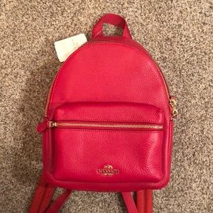 red coach backpack